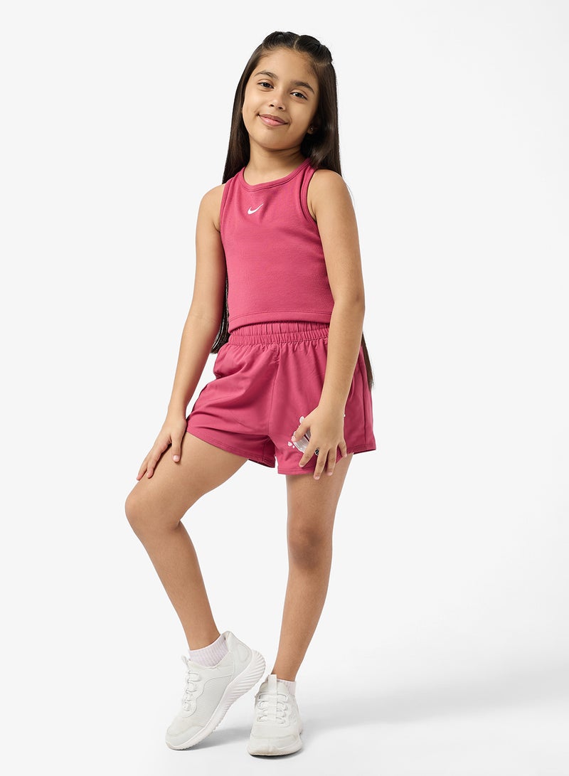 نايكي شورت جرافيك عالي الخصر دراي فيت ون منسوج للشباب - Image 1