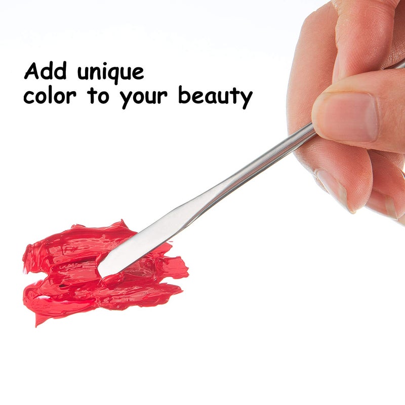 Shappy 10 Pieces Makeup Spatula Scoop Stainless Steel Depotting Spatula DoubleHeaded Makeup Spatula Tool for Mixing Cosmetics - Image 3
