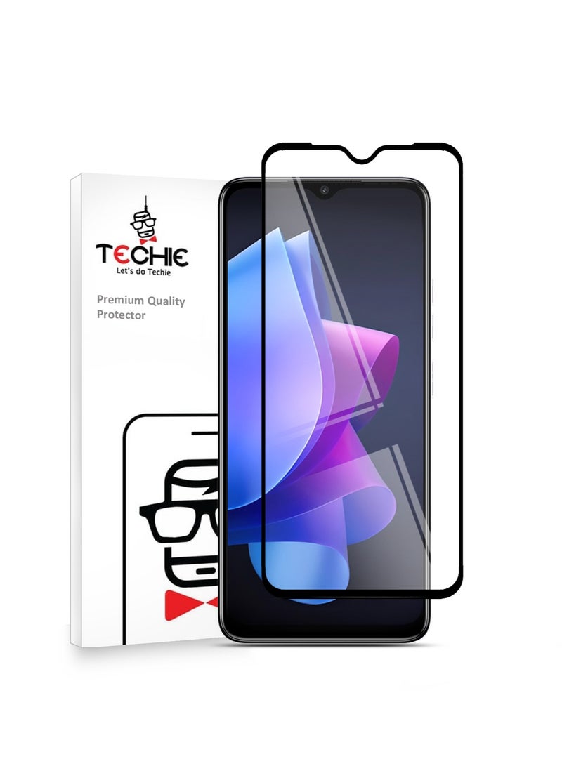 Techie Techie 5D Full Cover 9H Hardness HD Tempered Glass Screen Protector for Tecno Spark Go 2023 - Anti-Scratch, Anti-Fingerprint, and Bubbles Free Technology  - Image 1