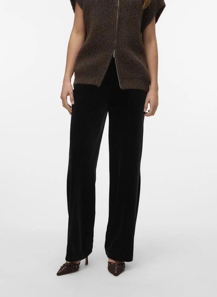 Vmshanna High Waist Wide Velvet Pant