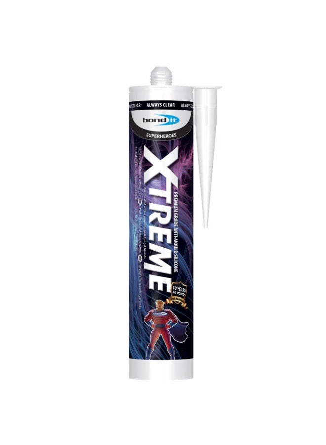 Bond It Bond-It Xtreme Premium Grade Anti-Mould Acetoxy Silicone Sealant With Fungicide Color White 310ml - Image 1