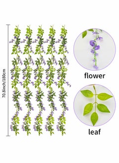 Excefore Artificial Wisteria Vine Garland, Decorative Artificial Flora Plants, Fake Flowers Hanging Garland Arts For Ceremony Party Home Wedding Wall Panel Decoration5 x 6FT  (Lilac)  5 PCS  - Image 2