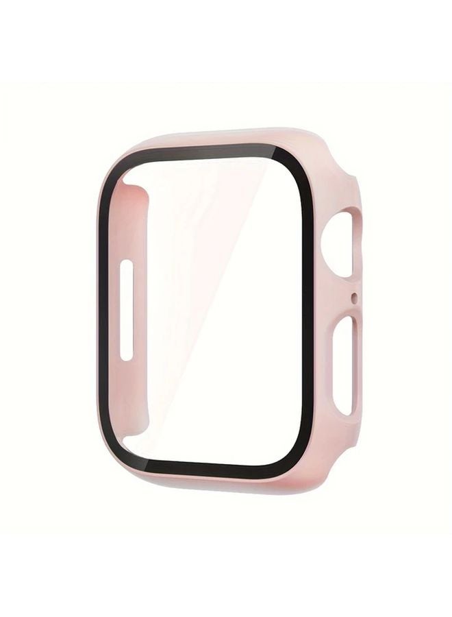 Pink Glass Case Cover Bumper Screen Protector for Apple Watch Series 7 8 45mm - Image 1