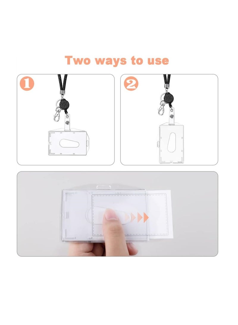 SYOSI Lanyard Necklace with Transparent ID Card Holder, Crystal Lanyard for Key Chain, Badge Kit, Durable ID Holder for Office and Events - Image 2