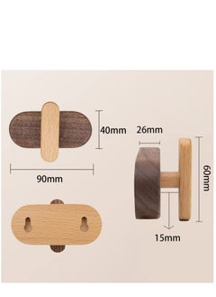 Y&D 2 Pack Wood Wall Hooks, Hooks for Hanging with Screws, Coat Hat Hanger Rustic Decor/Towel Coat, Scarf, Bag, Towel, Clothes, and More  - Image 2
