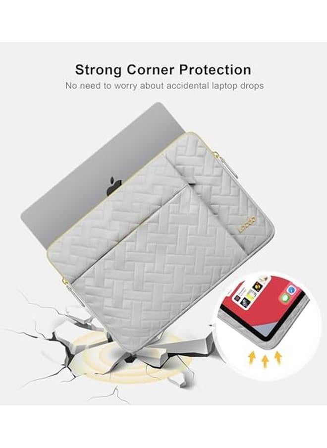 Lacdo - Laptop Sleeve Case For 15 Inch New Macbook Air M3 A3114 M2 A2941 2024 2023 15 Inch Macbook Pro A1990 A1707 Generic Xps 15 Plus Computer Bag With Accessory Pocket Water Resistant Space Gray - Image 1
