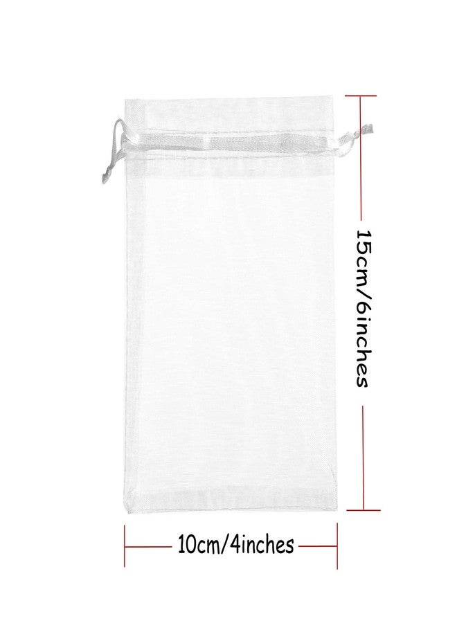 Volanic 100PCS 4X6 Inch Sheer Organza Bags with Drawstring for Candy Jewelry Party Wedding Favor Gift - Image 4