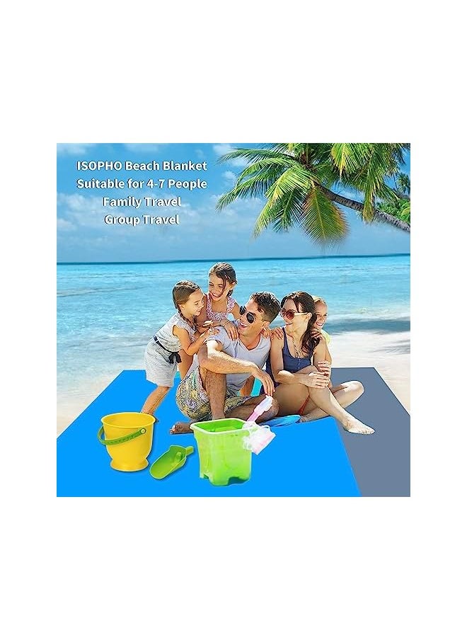 erorex Beach Blanket Sandproof, 78.7 * 55.1‘’ Extra Large Beach Mat, Big & Compact Sand Free Mat Quick Drying, Lightweight & Durable with 4 Stakes  - Image 3