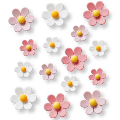 KEYDUACU 18 pcs - Cute Flower Magnet, Girl Pink Magnet for Fridge and Locker, Whiteboard, and Decoration（18 pcs - Flower-Pink - Image 1