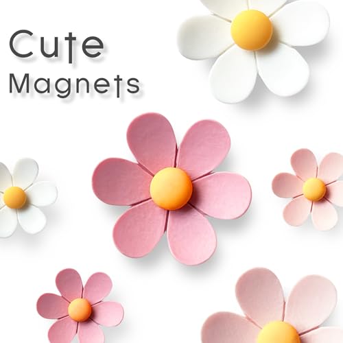 KEYDUACU 18 pcs - Cute Flower Magnet, Girl Pink Magnet for Fridge and Locker, Whiteboard, and Decoration（18 pcs - Flower-Pink - Image 3