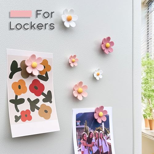 KEYDUACU 18 pcs - Cute Flower Magnet, Girl Pink Magnet for Fridge and Locker, Whiteboard, and Decoration（18 pcs - Flower-Pink - Image 5