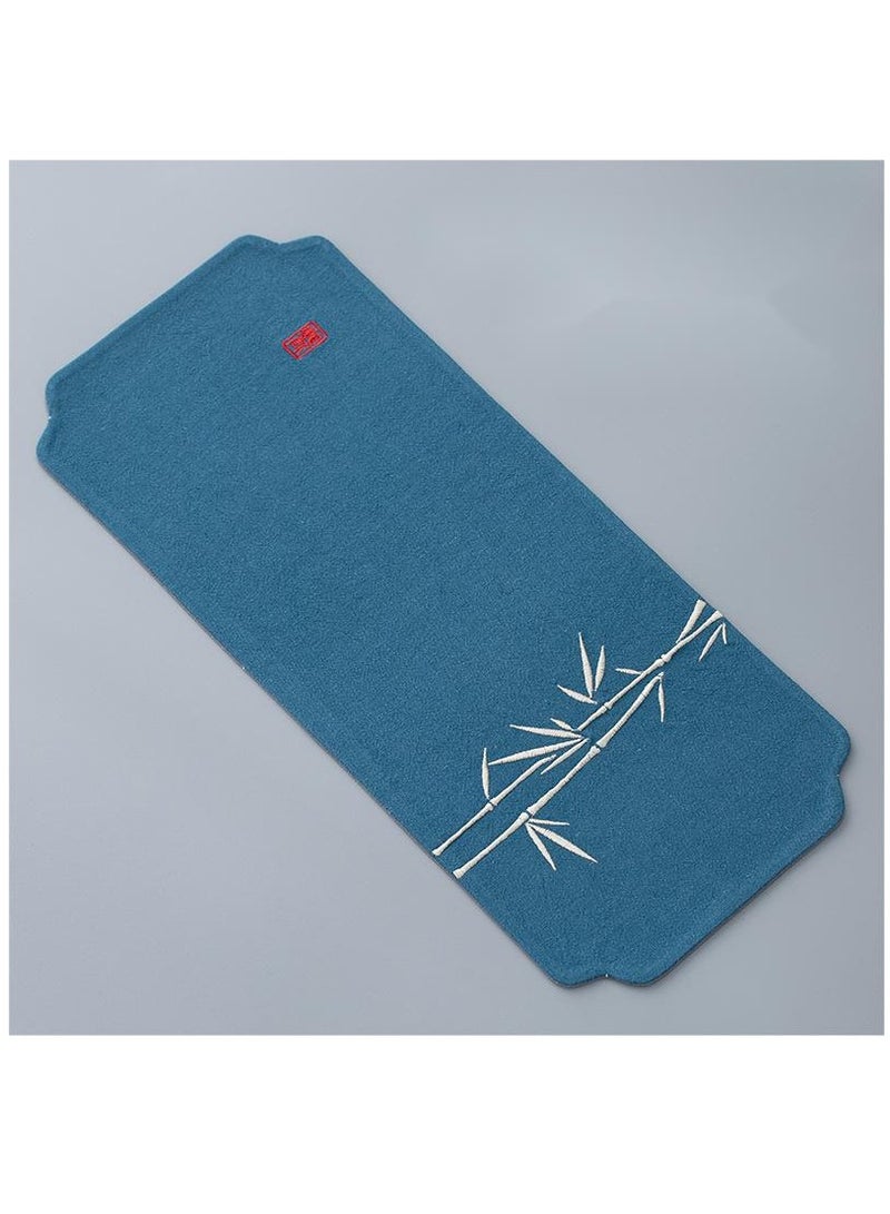 Y&D Chinese Style Cotton Linen Retro Water Absorbing Double Layer Thickened Tea Curtain Fabric Embroidered Tea Tea Curtain Fabric Art Tea Curtain  - Image 1