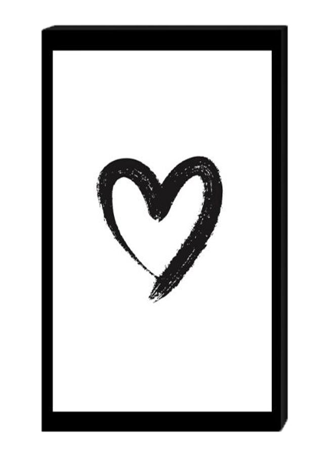RYN Heart Wall Decor Painting With Inner Frame Black/White 40 x 60centimeter - Image 1