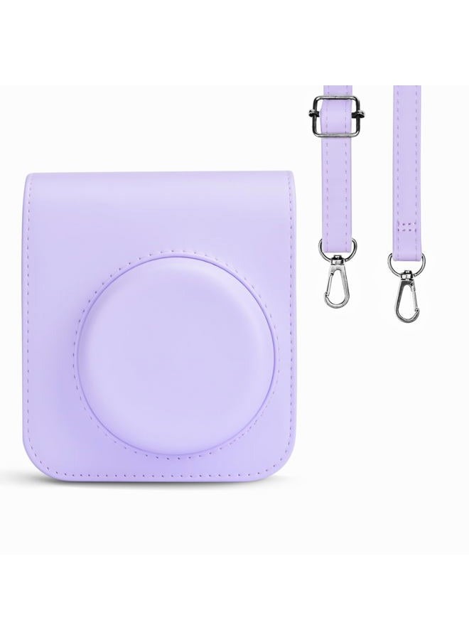 Rieibi حافظة كاميرا متوافقة مع فوجي إنستكس ميني 12 - حقيبة حمل لكاميرا فوجي فيلم إنستكس ميني 12 الفورية - غطاء حقيبة ميني 12 مع حزام - بنفسجي - Image 1