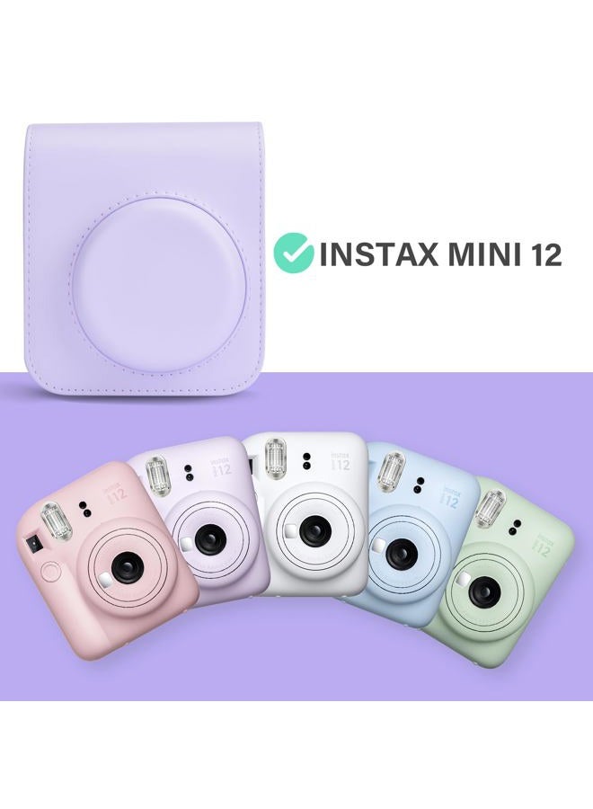 Rieibi حافظة كاميرا متوافقة مع فوجي إنستكس ميني 12 - حقيبة حمل لكاميرا فوجي فيلم إنستكس ميني 12 الفورية - غطاء حقيبة ميني 12 مع حزام - بنفسجي - Image 4