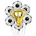 Oarkive Soccer Party Balloons Set 7pcs Championship Trophy Balloon and Soccer Foil Balloons for Birthday Baby Shower Wedding Anniversary Soccer Themed Party Decoration - Image 3