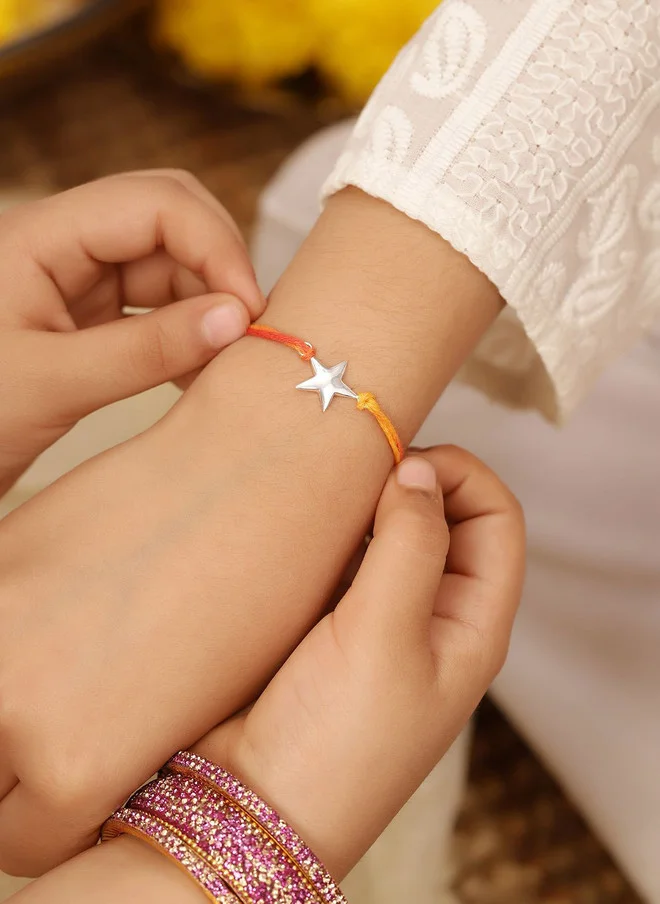 Bonkids BONKIDS Boys 925 Silver Star Charm Thread Rakhi