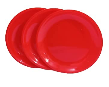 Everbuy 12 Pcs Chat Plate Snack Plate Appetizer Plate Dahi Bhalla Plate, Round Shape, Diameter 7 Inches (Red) - Image 4