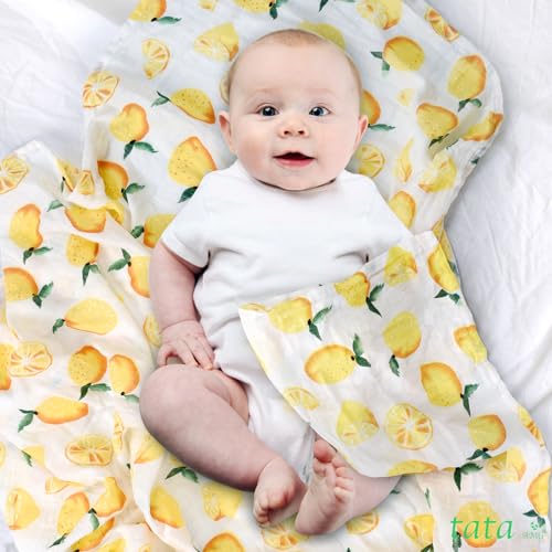 TATA AMG® 100% Organic Muslin Cotton Baby Swaddle Blanket – Soft & Breathable Receiving Blanket for Newborns, Girls & Boys – Large 47x47 | Multipurpose Baby Essentials | Pre-Washed & Gentle on Skin - Image 4