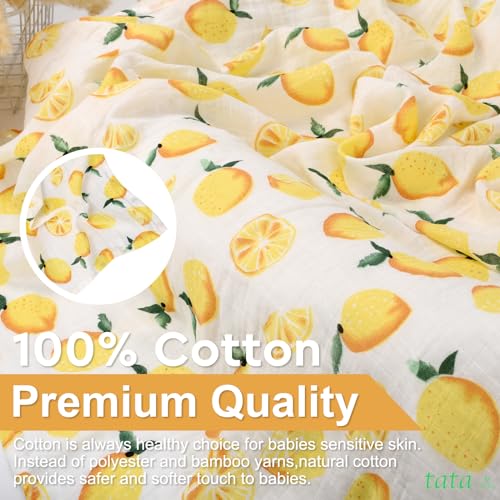 TATA AMG® 100% Organic Muslin Cotton Baby Swaddle Blanket – Soft & Breathable Receiving Blanket for Newborns, Girls & Boys – Large 47x47 | Multipurpose Baby Essentials | Pre-Washed & Gentle on Skin - Image 2