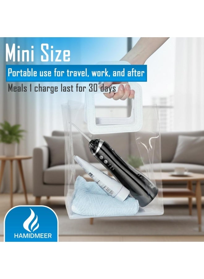 Hamidmeer Upgraded Oral Irrigator Water Flosser | Dental Water Flosser for Teeth Braces, Gum Care & Deep Cleaning – 200ml, IPX7 Waterproof & BPA-Free | Cordless Water Jet Teeth Cleaner with 3 Modes & 4 Nozzle - Image 4