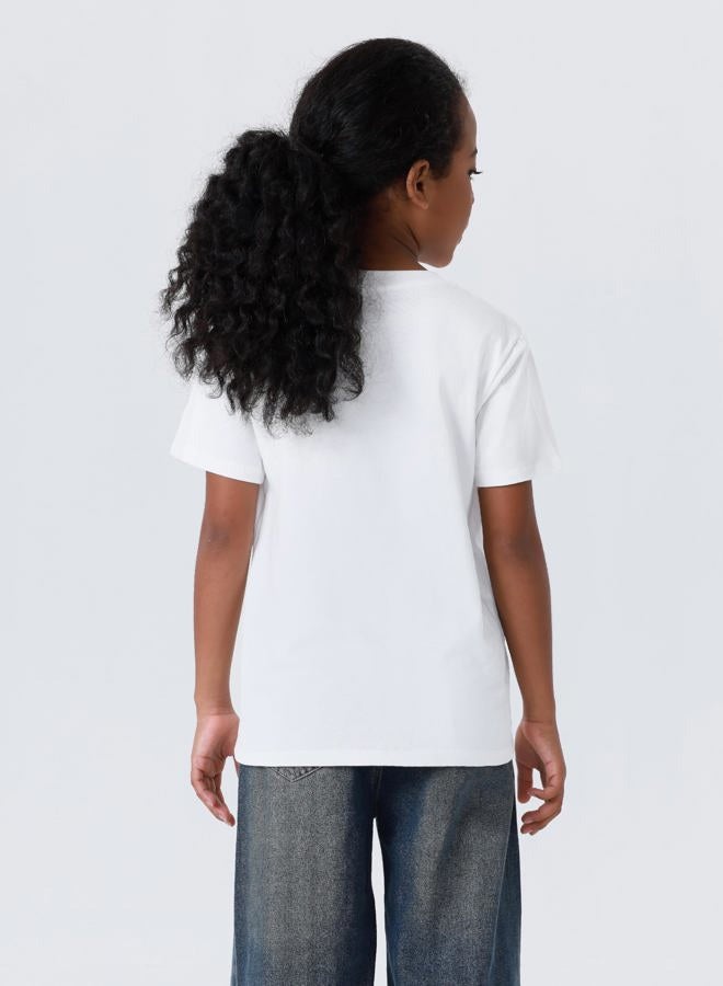 Yitoco Girls Short Sleeve T Shirts Kids Casual Crewneck Short Sleeve Summer Basic Tee Tops 5-16 Years, White/Black/Pink, 11-12 Years - Image 3