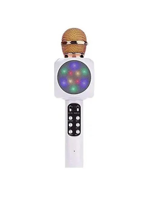 Wireless Bluetooth Karaoke Microphone with Portable Player Speaker WS-1816  White