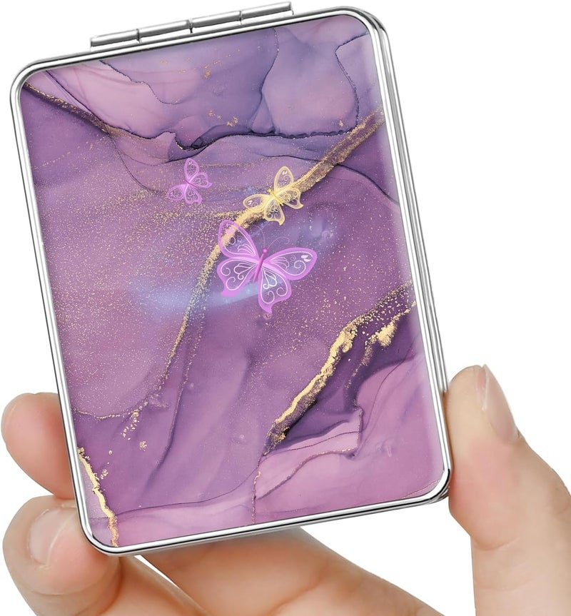 New store welfare Pocket Mirror, Small Travel Mirror with Magnification, Portable Double-Sided Magnifying Cosmetic Mirror for Daily - Image 2