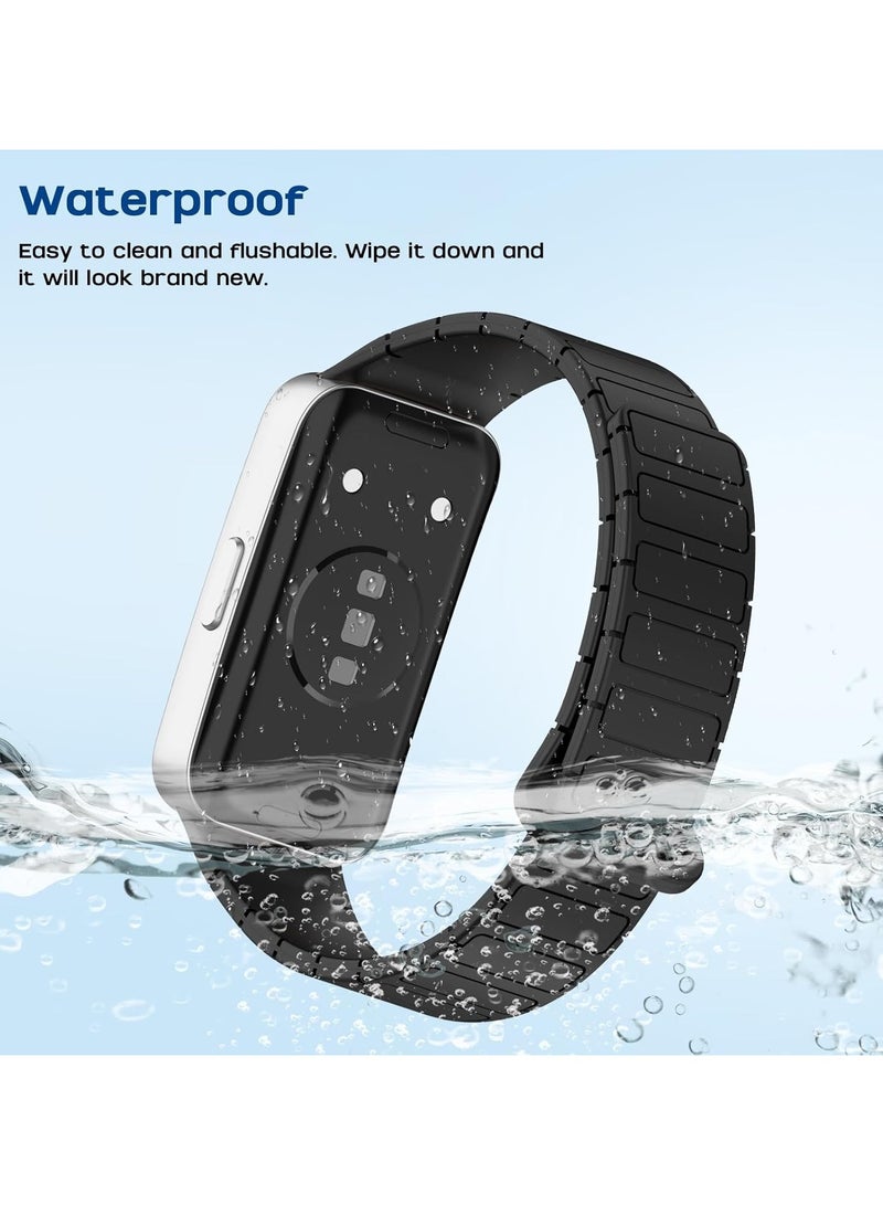 O Ozone (Pack of 3) Magnetic Loop Strap for Huawei Band 10 | Huawei Band 9 |8 Watch Band, Silicone Sport Replacement Wristband -Multicolor - Image 2