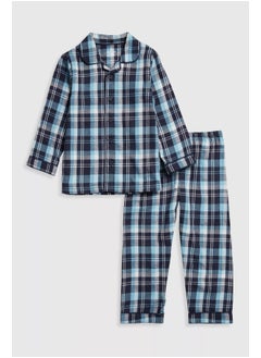 mothercare Blue Check Woven Pyjamas  - Image 1