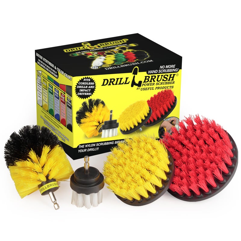 Drillbrush Drill Brush Scrub Brush - Drill Powered Cleaning Attachments - Time Saving Cleaning Kit For Tile And Grout - Cordless Power Scrubber Set - Automotive Detailing Brushes For Vehicle Interior - Image 1