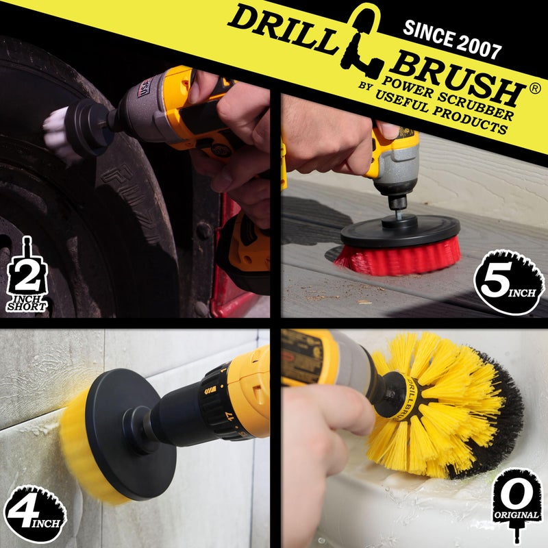 Drillbrush Drill Brush Scrub Brush - Drill Powered Cleaning Attachments - Time Saving Cleaning Kit For Tile And Grout - Cordless Power Scrubber Set - Automotive Detailing Brushes For Vehicle Interior - Image 2