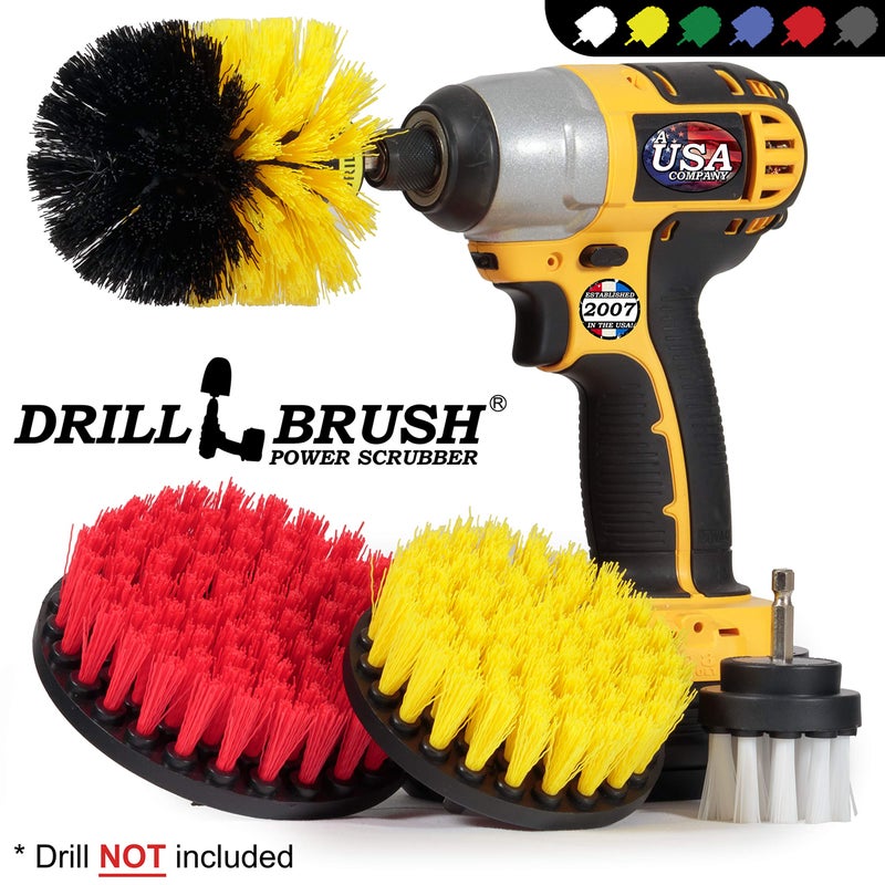 Drillbrush Drill Brush Scrub Brush - Drill Powered Cleaning Attachments - Time Saving Cleaning Kit For Tile And Grout - Cordless Power Scrubber Set - Automotive Detailing Brushes For Vehicle Interior - Image 4