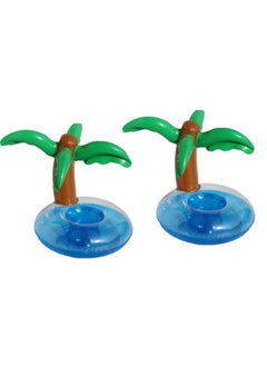 BinaryABC BinaryABC Inflatable Coconut Tree Palm Trees Drink Holders Drink Floaties, Pool Drink Holder Floats, Inflatable Floating Drink Cup Holder,Hawaii Summer Pool Party Drinks Favors,2Pcs  - Image 1