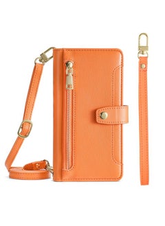 Case Cover For For Sony Xperia Ace III Sheep Texture Cross-body Zipper Wallet Leather Phone Case(Orange)