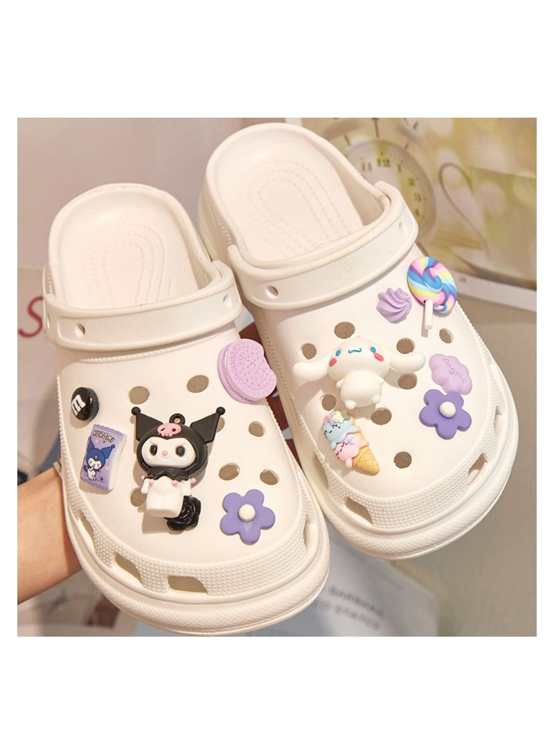 SOLARAE 12 Pcs Cartoon Shoe Charms for Croc, Lovely Shoe Charms Packs Decorations, PVC Charms Decoration for Kids Teens Girls Party Favor Gifts, NOT Including Shoes (Kulomi & Cinnamoroll) - Image 1