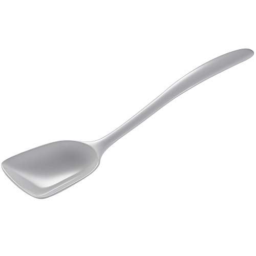 Gourmac Hutzler 11 Inch Melamine Flat-Front Spoon (White) - Image 1