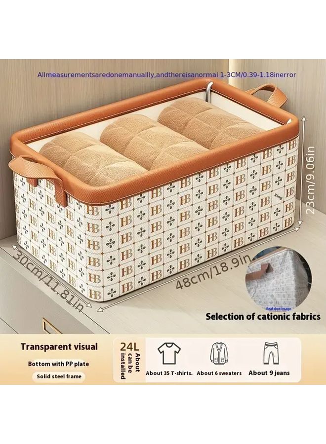 منظم الملابس القابل للطي مع إطار فولاذي داعم مقاس إضافي كبير 48x35x30 سم - Image 4