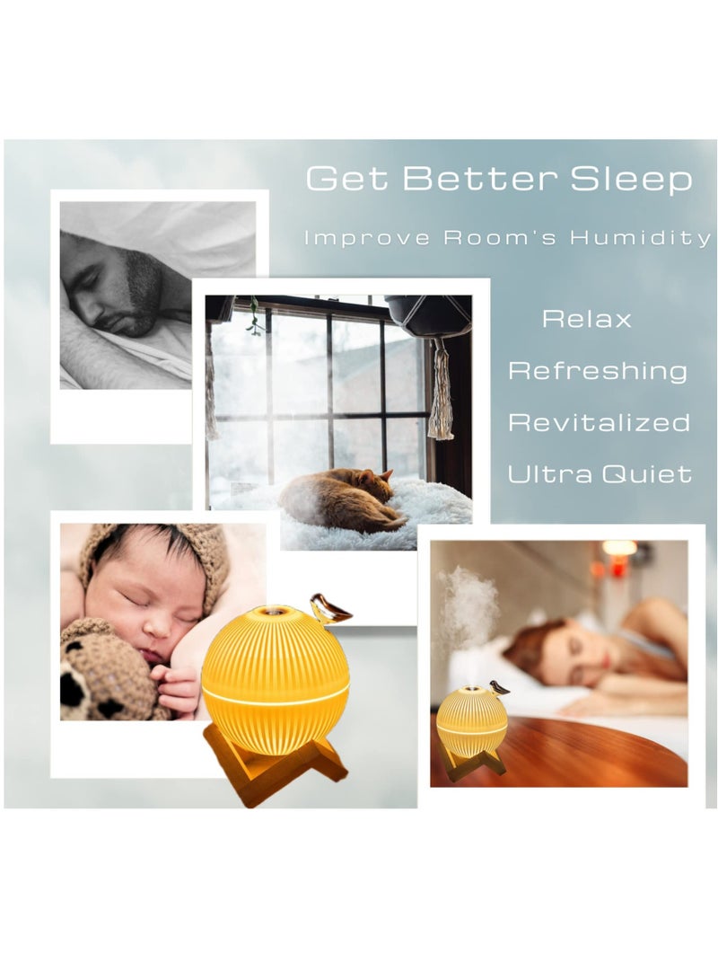 Excefore Cool Mist Humidifier, Portable Small Air Humidifier, Whisper Quiet USB Humidifier, 3D Moon Lamp Ultrasonic Humidifier, Waterless Auto Shut-Off, for Home Baby Bedroom, Yoga, Office, Travel - Image 4