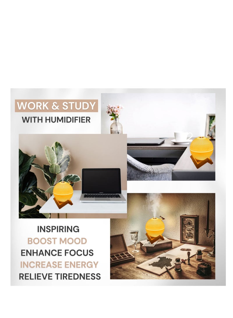 Excefore Cool Mist Humidifier, Portable Small Air Humidifier, Whisper Quiet USB Humidifier, 3D Moon Lamp Ultrasonic Humidifier, Waterless Auto Shut-Off, for Home Baby Bedroom, Yoga, Office, Travel - Image 3