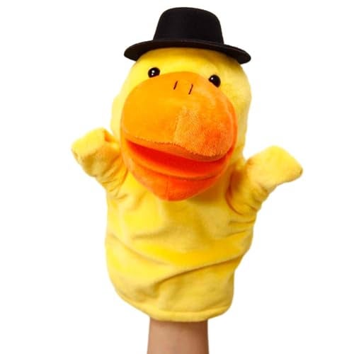 Lanxitown Little Yellow Duck Farm Animal Finger Puppets Plush Soft Hand Puppets with Movable Mouth for Kids - Image 1