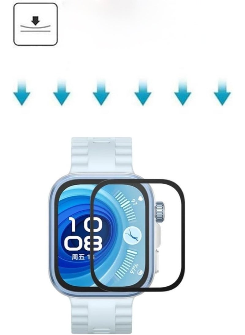 3D Curved Soft Edge Protective Film [Anti-Scratch] [Bubble Free] [Ultra Shatterproof] [High Sensitive] (Not Glass) Screen Protector For Huawei Watch Fit 4 - Image 2