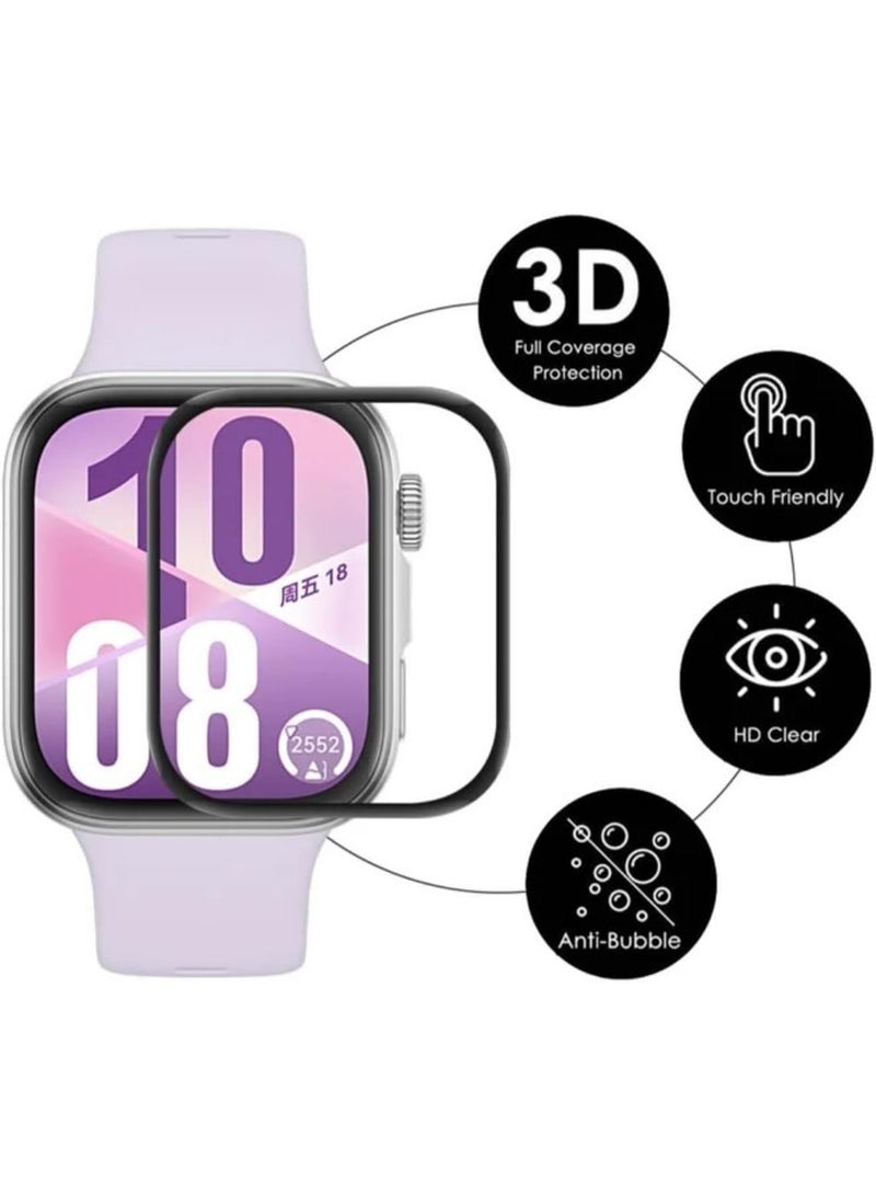 3D Curved Soft Edge Protective Film [Anti-Scratch] [Bubble Free] [Ultra Shatterproof] [High Sensitive] (Not Glass) Screen Protector For Huawei Watch Fit 4 - Image 4