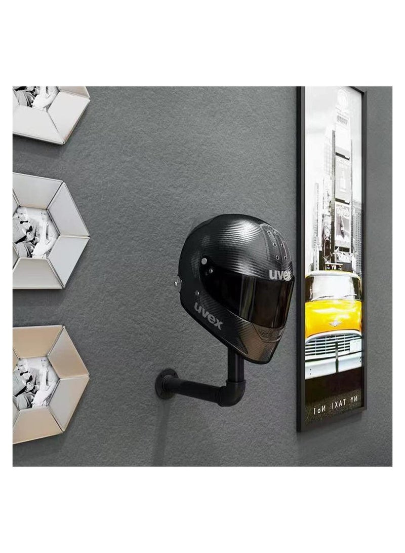 SYOSI 3PCS Wall Mounted Hat Rack Holder, Motorcycle Helmet Holder Jacket Hanger Wall Mounted Multifunctional Rack, Hanging Entryway Hat Hooks and Wig Holder Rack (Length: 7.1in, Height: 10.4in) - Image 2