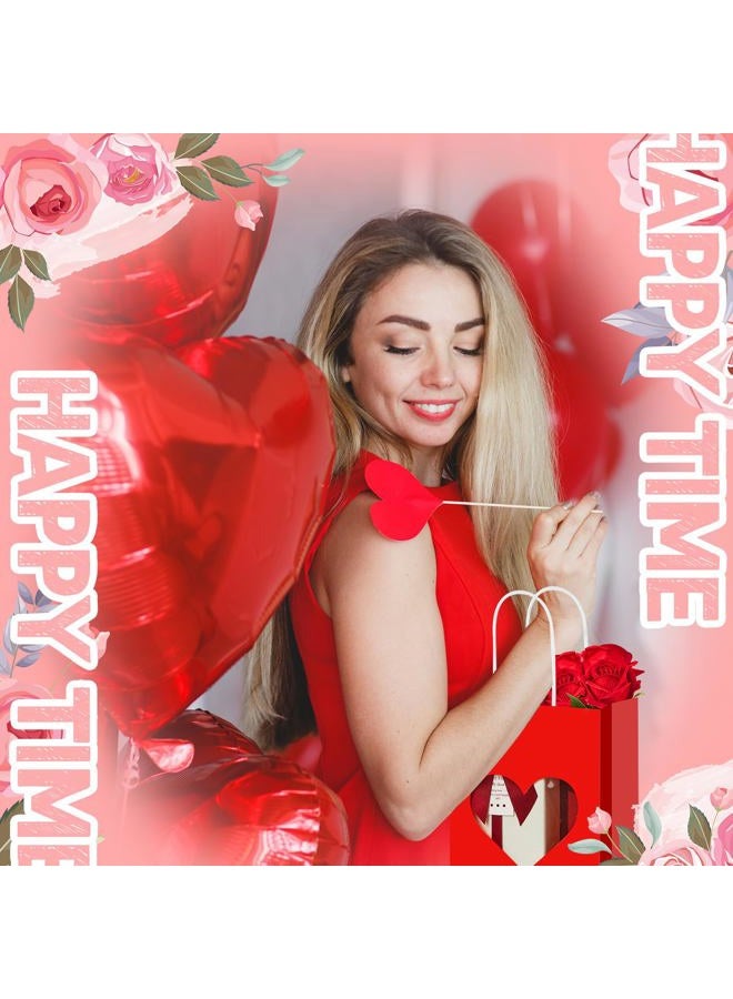 Gilprop 24 Pcs Valentine's Day Gift Bags Bulk Red Gift Bags with Heart Window Valentines Paper Goodie Bags Treat Candy Bags for Valentine Party Favor Supplies - Image 2