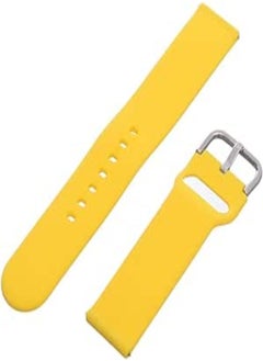Generic Silicone Adjustable And Expandable Watch Strap With Modern Design For Unisex Compatible With Smart Watches 22 MM - Yellow
