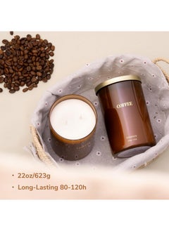 Goodpick Goodpick Coffee Candles 22 oz, Scented Candles, Classic Candles for Home Scented, Soy Candle, Large Jar Candles for Women, Gifts for Men, Birthday Candle Gifts, 120 Hours Burn Time 2 Wicks  - Image 4