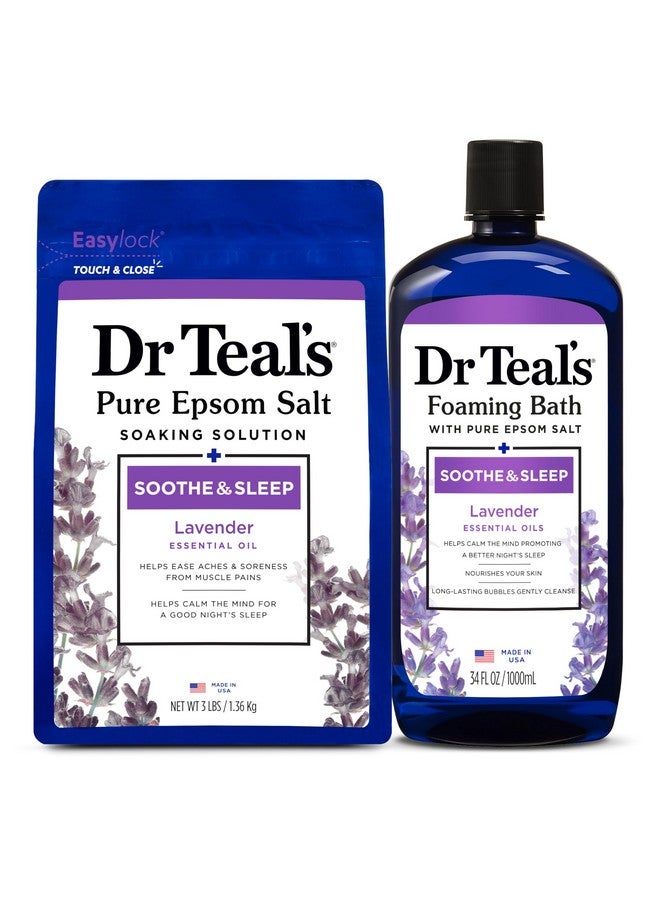 دكتور تيل حمام رغوي بملح المغنيسيوم النقي من دكتور تيلز، يهدئ وينام مع زيوت اللافندر العطرية، عبوة مزدوجة - Image 1