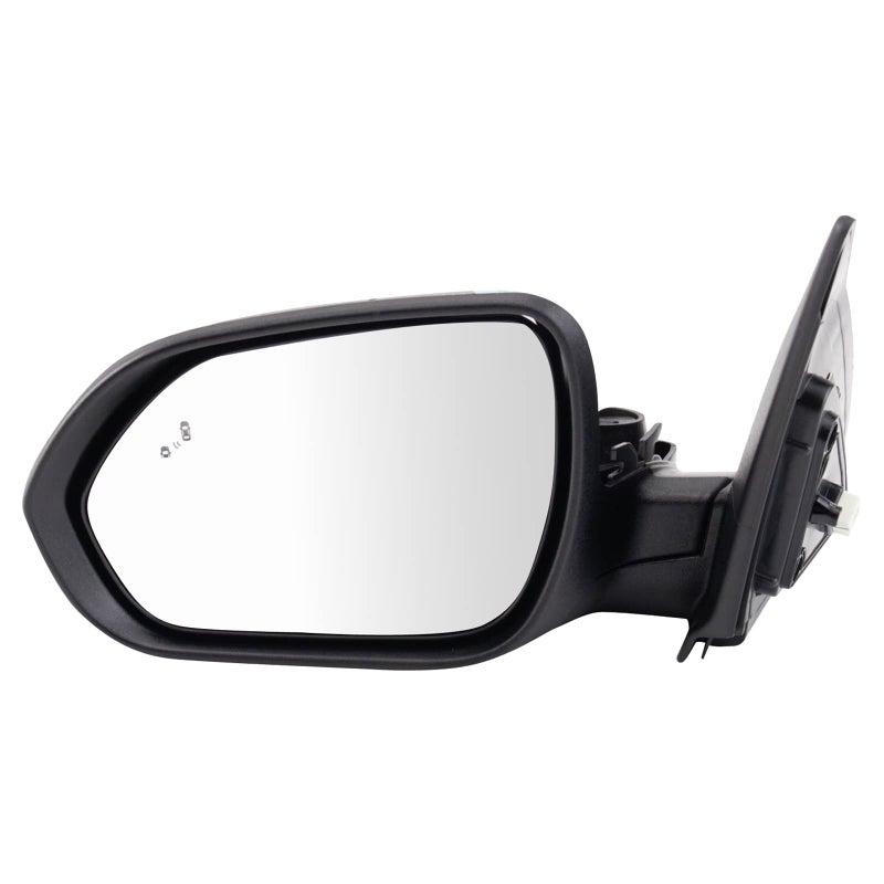 TRQ Driver Side Power Heated Mirror with Blind Spot Indicator Paint to Match Smooth Black Compatible with 20212023 Kia Seltos KI1320250