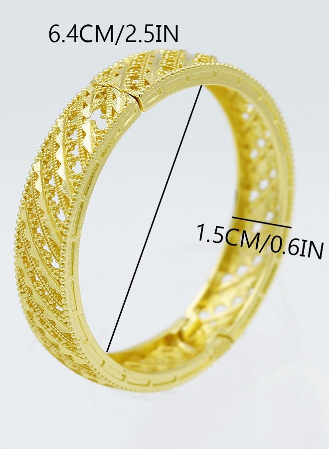 24K Gold-Plated Bride Bracelet Ornaments Wedding Bracelets Bridal Jewelry 1 Piece  - Image 2